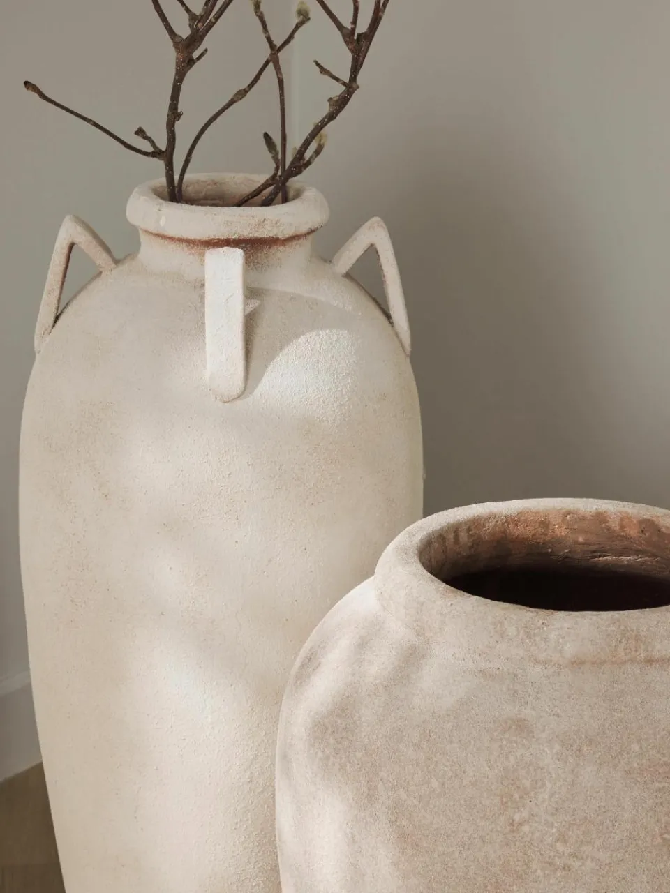 Vloervaas Liah met zandafwerking, H 70 cm^Westwing Collection Fashion