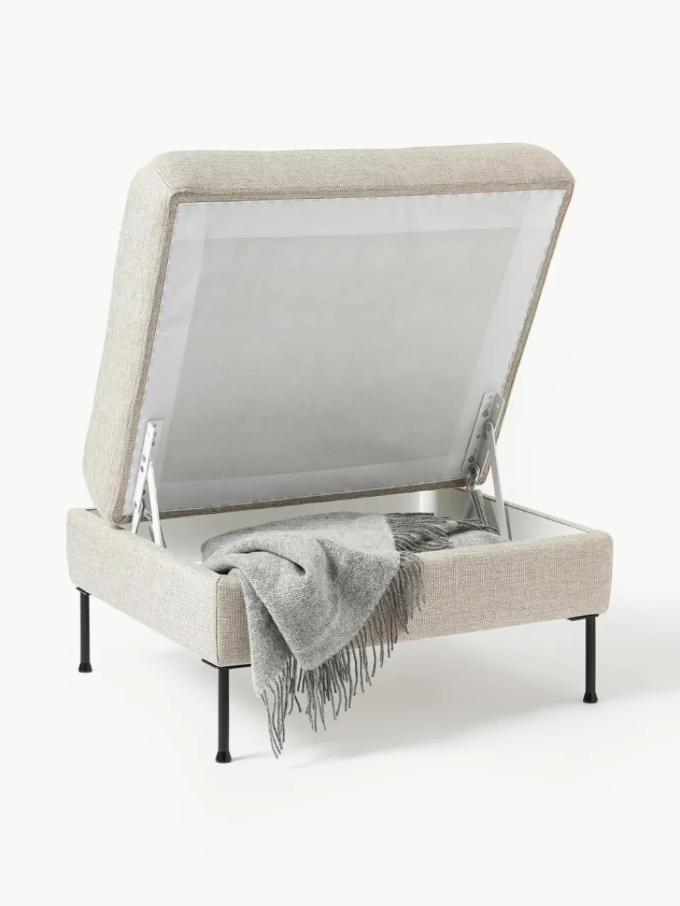 Voetenbank Cucita met opbergruimte^Westwing Collection Fashion