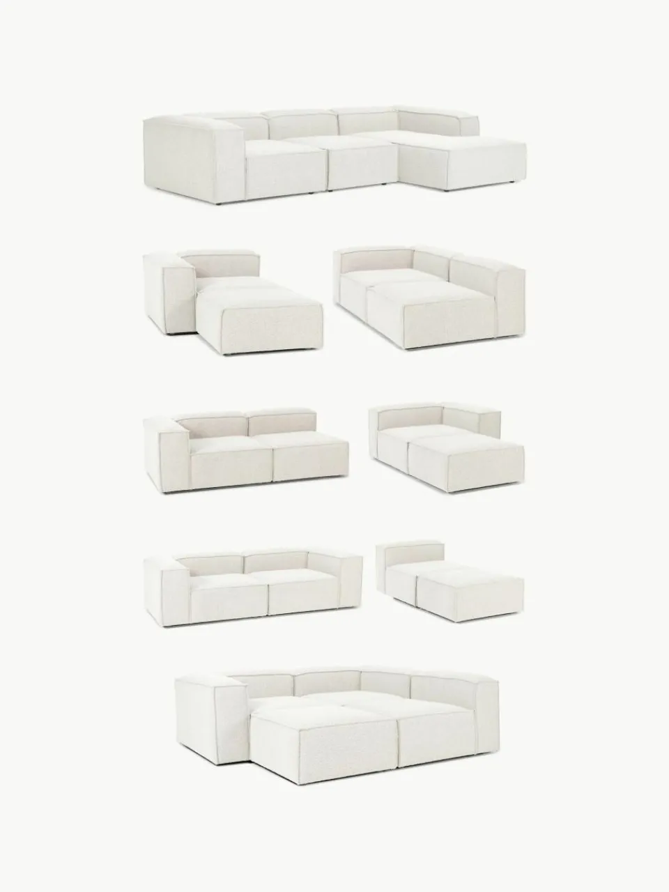 Voetenbank Lennon uit bouclé^Westwing Collection New