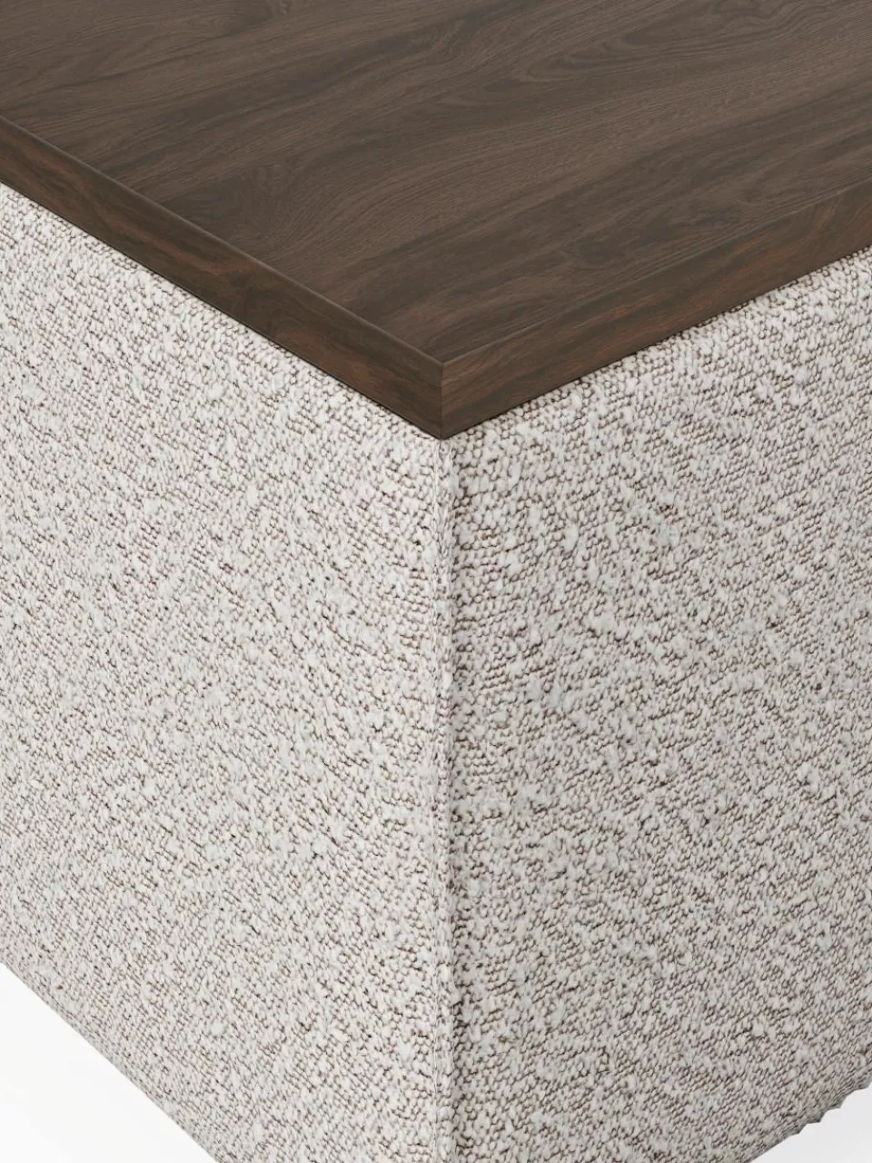 Voetenbank Lennon van bouclé met opbergruimte^Westwing Collection Discount