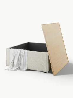Voetenbank Lennon van bouclé met opbergruimte^Westwing Collection Sale