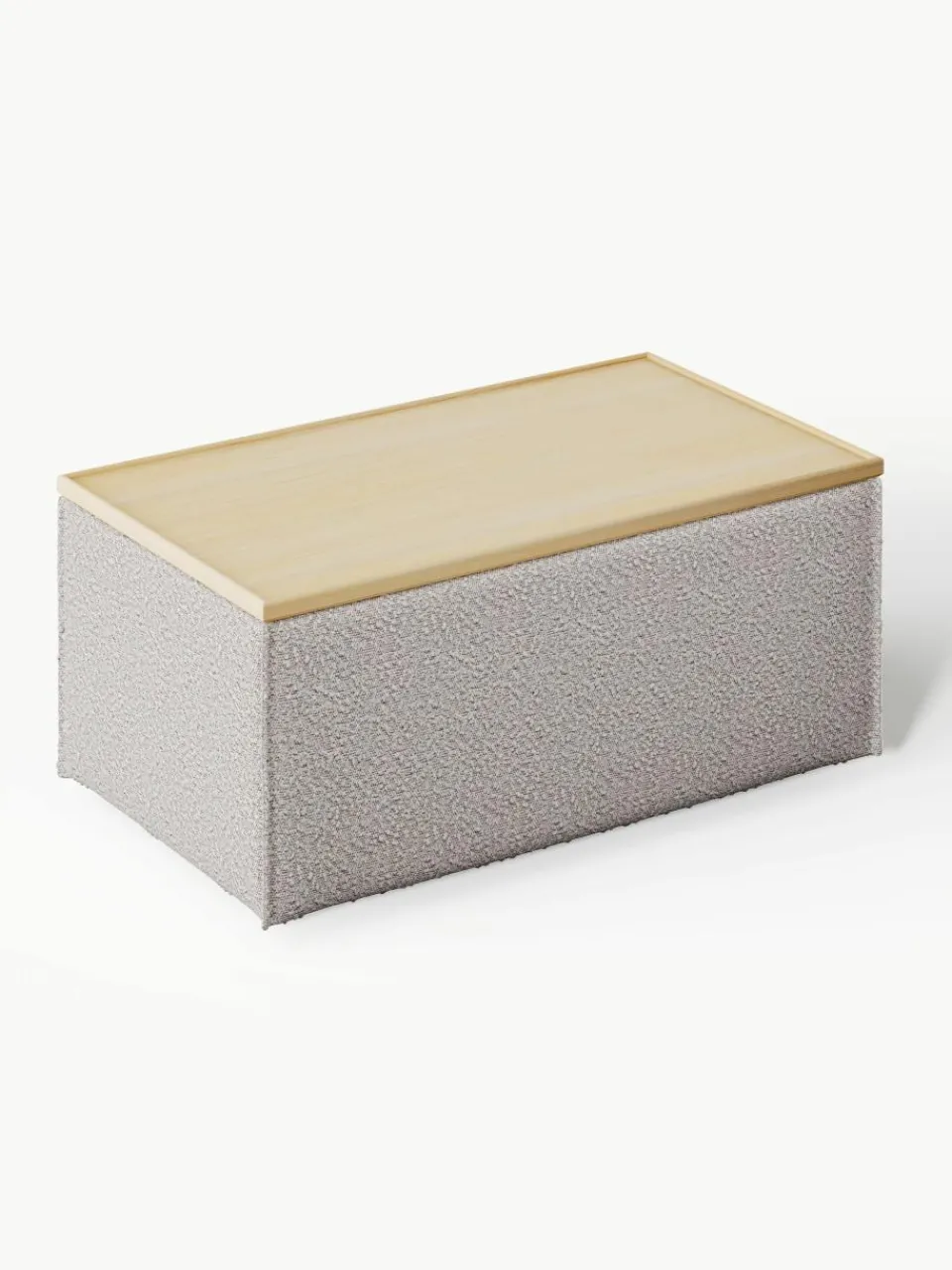Voetenbank Lennon van bouclé met opbergruimte^Westwing Collection Sale