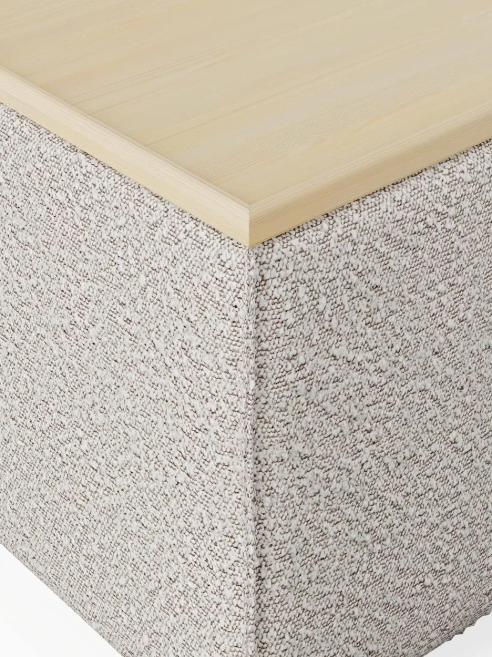Voetenbank Lennon van bouclé met opbergruimte^Westwing Collection Sale