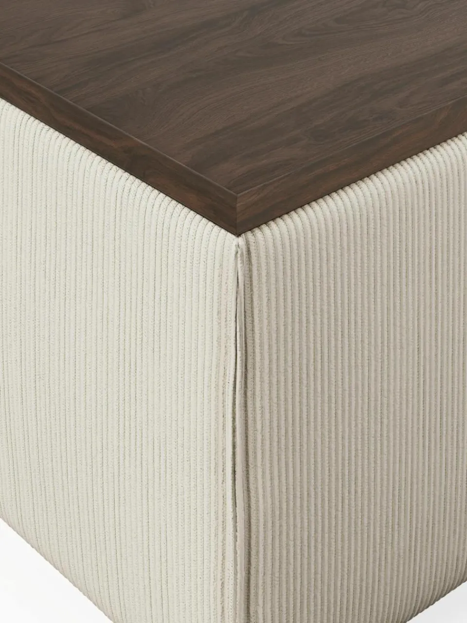 Voetenbank Lennon van corduroy met opbergruimte^Westwing Collection Fashion