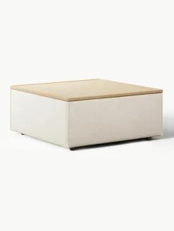 Voetenbank Lennon van linnenmix met opbergruimte^Westwing Collection Hot