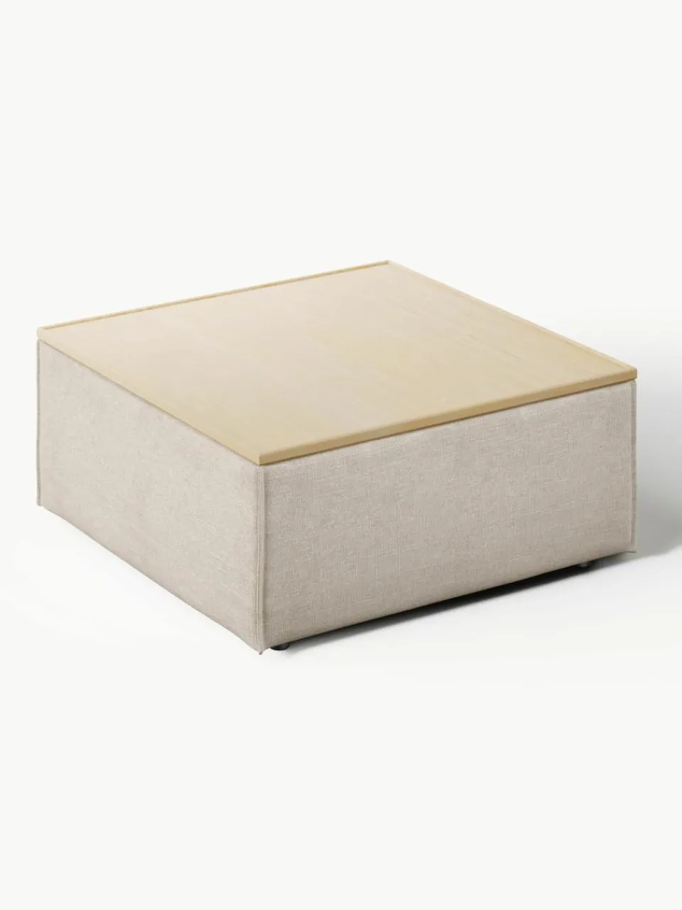 Voetenbank Lennon van linnenmix met opbergruimte^Westwing Collection Best