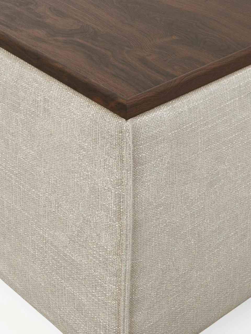 Voetenbank Lennon van linnenmix met opbergruimte^Westwing Collection Outlet
