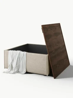 Voetenbank Lennon van linnenmix met opbergruimte^Westwing Collection Outlet