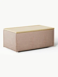 Voetenbank Lennon van linnenmix met opbergruimte^Westwing Collection New
