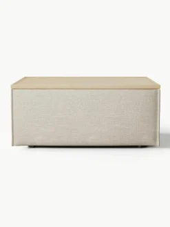Voetenbank Lennon van linnenmix met opbergruimte^Westwing Collection New