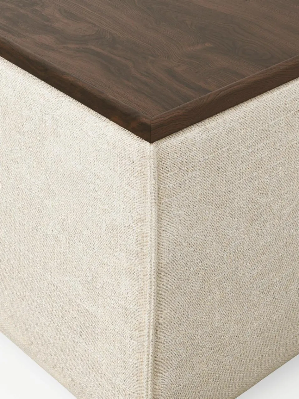 Voetenbank Lennon van linnenmix met opbergruimte^Westwing Collection Clearance