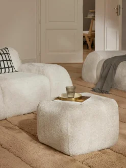 Voetenbank Wolke van teddy-bouclé^Westwing Collection New