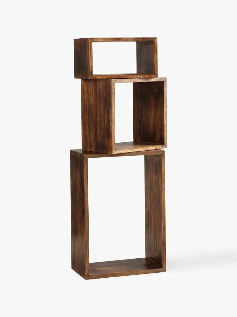 Vrijhangende boekenkasten Nisse van mangohout, 3-delig^Ellos Home Hot