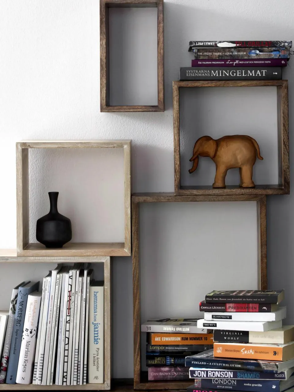 Vrijhangende boekenkasten Nisse van mangohout, 3-delig^Ellos Home Hot