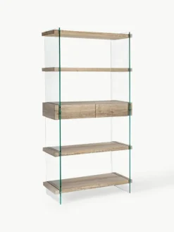 Wandkast Kenya met glazen wanden en 5 planken^Bizzotto Hot