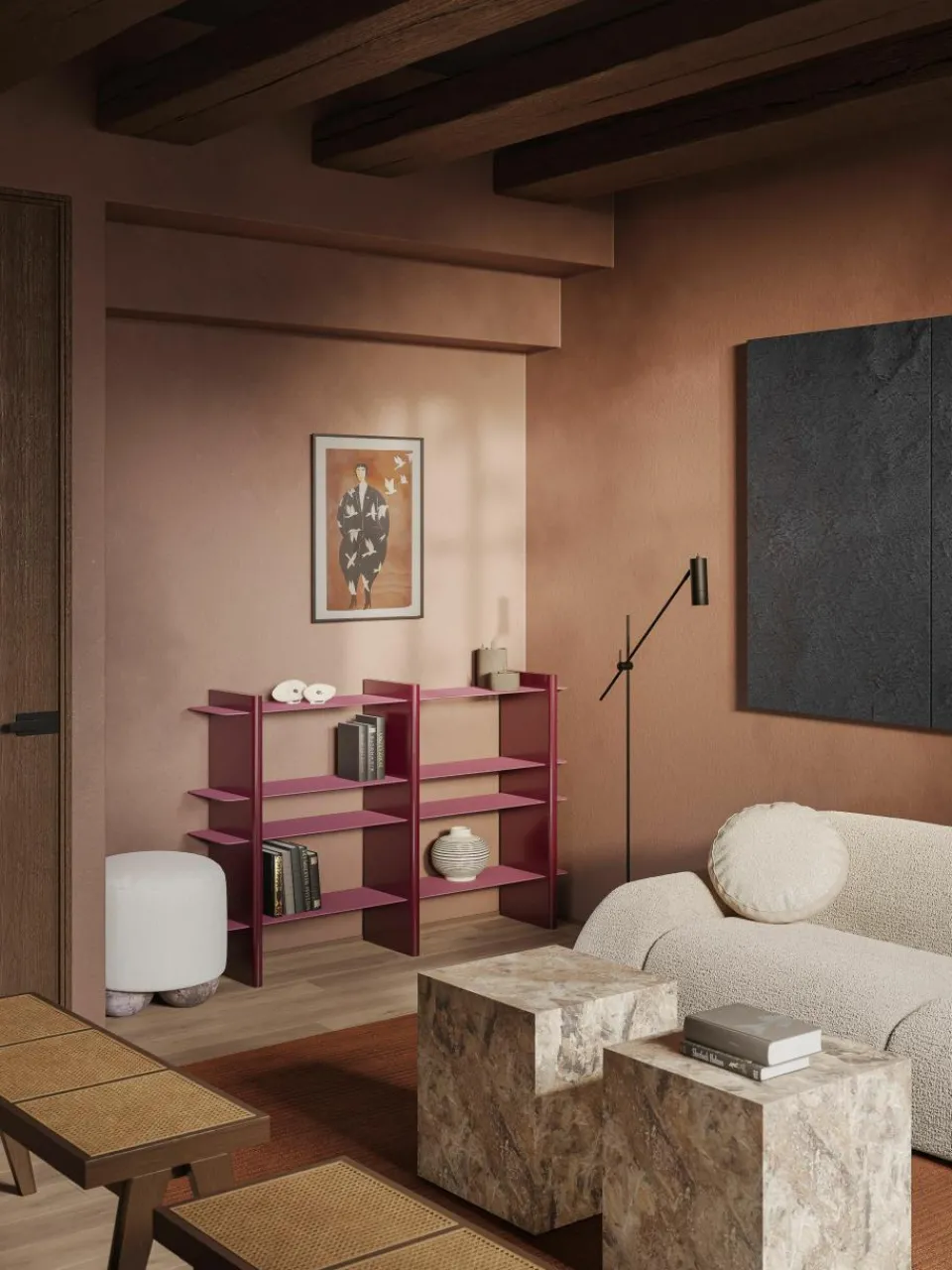 Wandkast Rami met metalen elementen^Westwing Collection Fashion