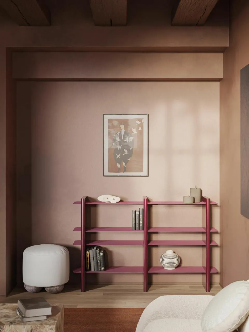 Wandkast Rami met metalen elementen^Westwing Collection Fashion