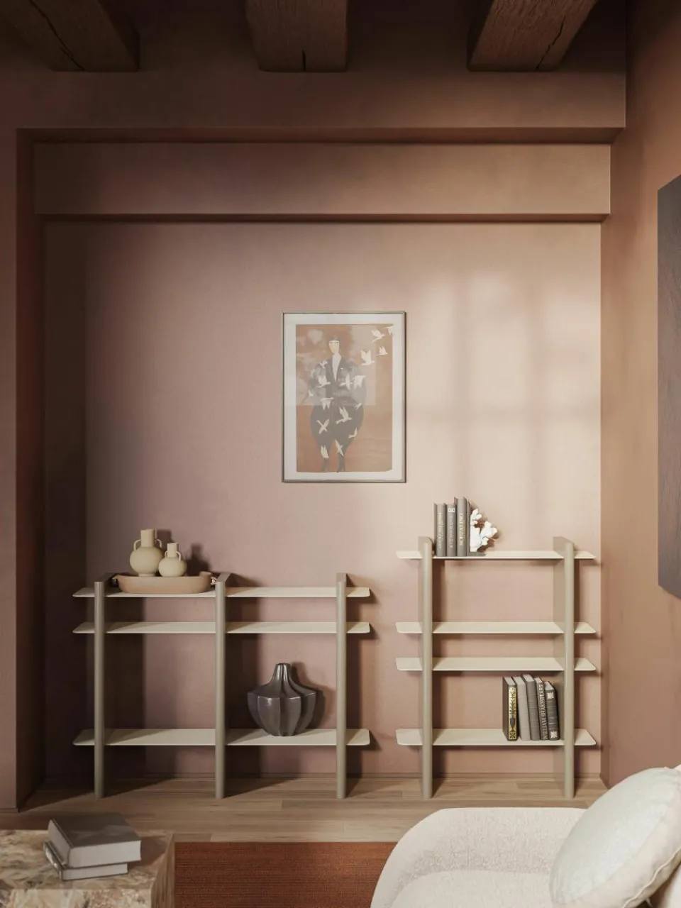 Wandkast Rami met metalen elementen^Westwing Collection New