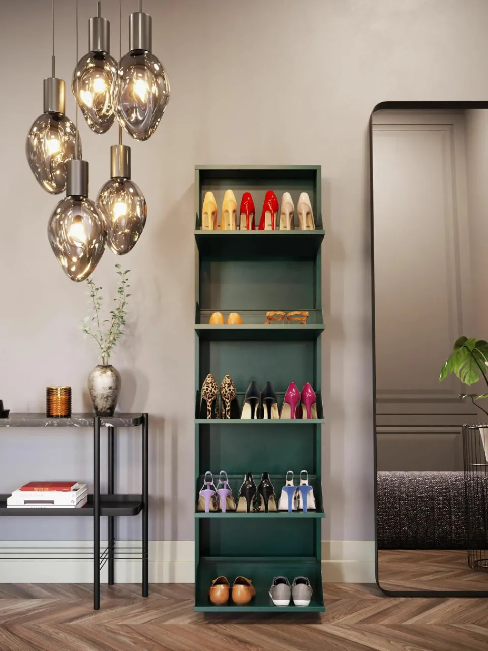 Wandschoenenkast Caruso met opklapbare vakken^Kare Design New