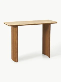 Wandtafel Chandler van eikenhout met travertin blad^Westwing Collection Fashion
