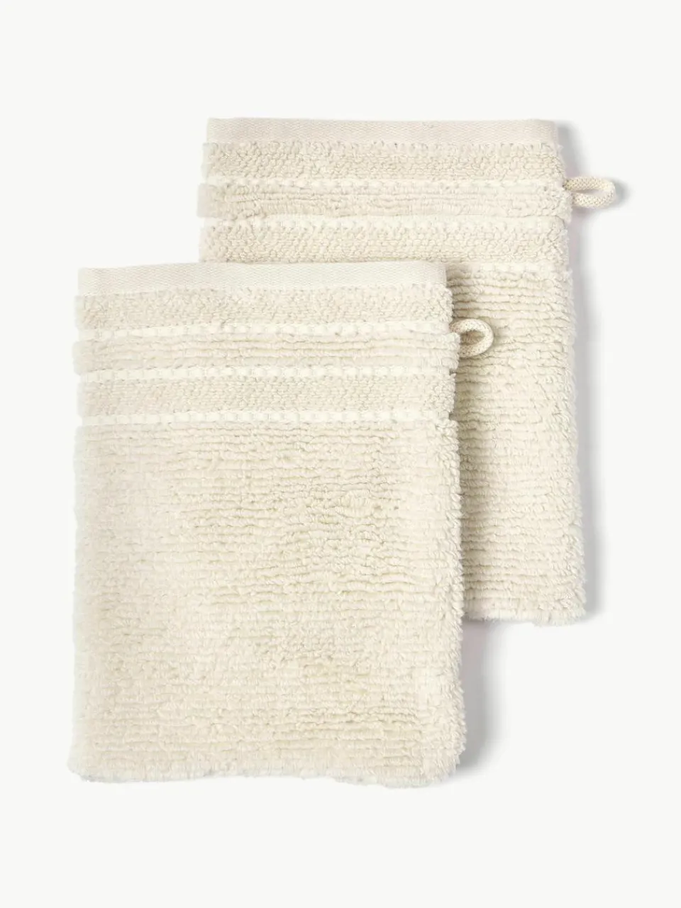 Washandjes Luxe met gestreepte rand, 2 stuks^Westwing Collection Best