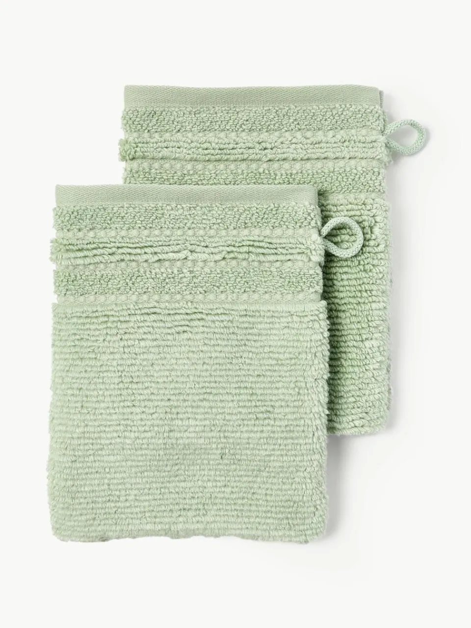 Washandjes Luxe met gestreepte rand, 2 stuks^Westwing Collection Fashion