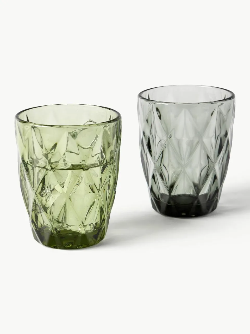 Waterglazen Colorado met structuurpatroon, 4-delig^Westwing Collection Fashion