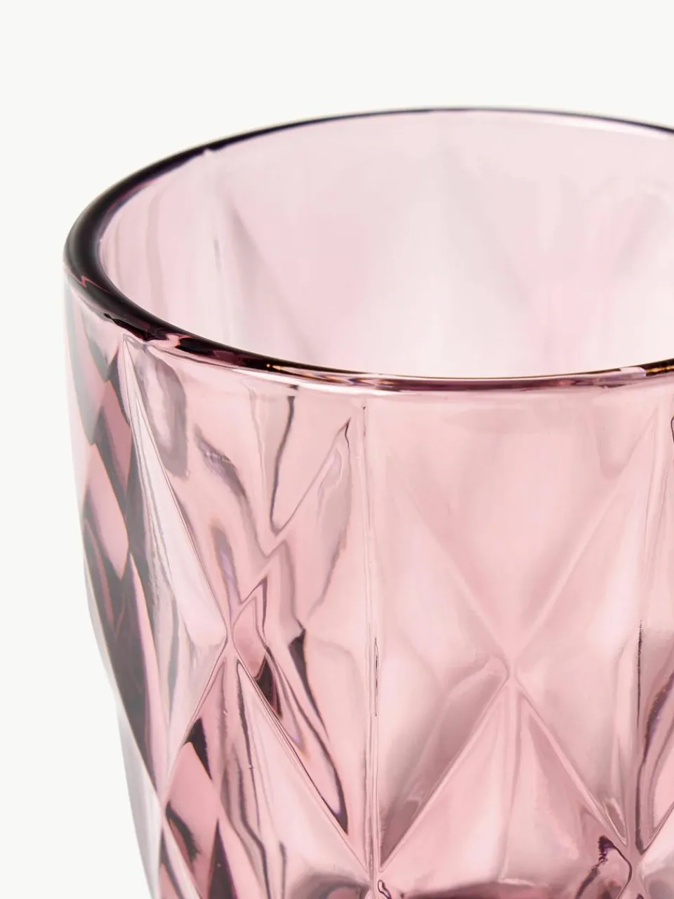 Waterglazen Colorado met structuurpatroon, 4-delig^Westwing Collection Fashion
