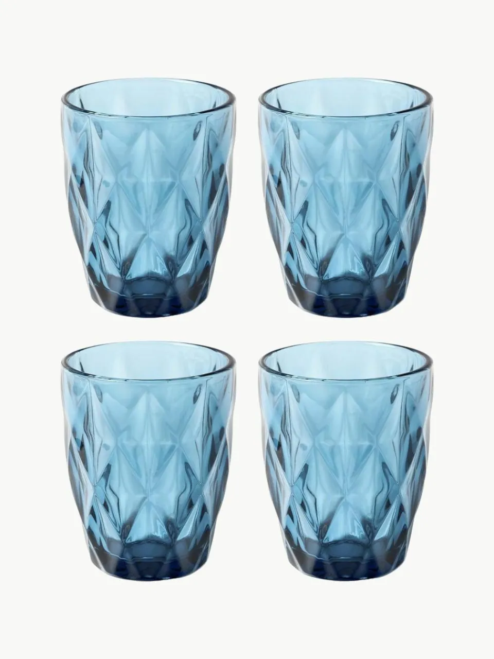 Waterglazen Colorado met structuurpatroon, 4 stuks^Westwing Collection Clearance