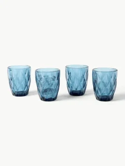 Waterglazen Colorado met structuurpatroon, 4 stuks^Westwing Collection Clearance