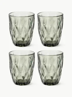 Waterglazen Colorado met structuurpatroon, 4 stuks^Westwing Collection Discount