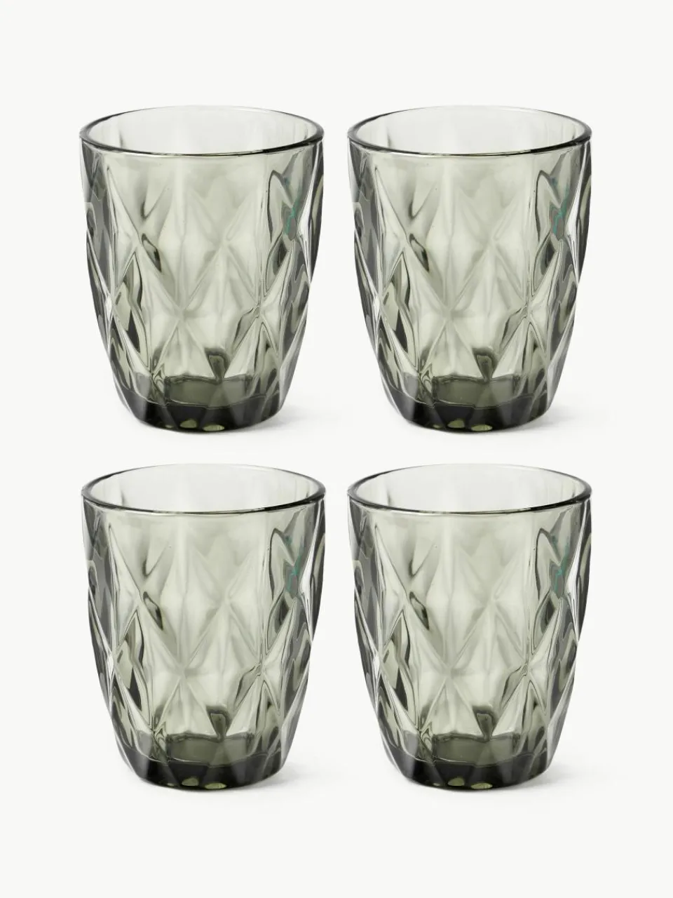 Waterglazen Colorado met structuurpatroon, 4 stuks^Westwing Collection Discount