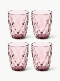 Waterglazen Colorado met structuurpatroon, 4 stuks^Westwing Collection Best