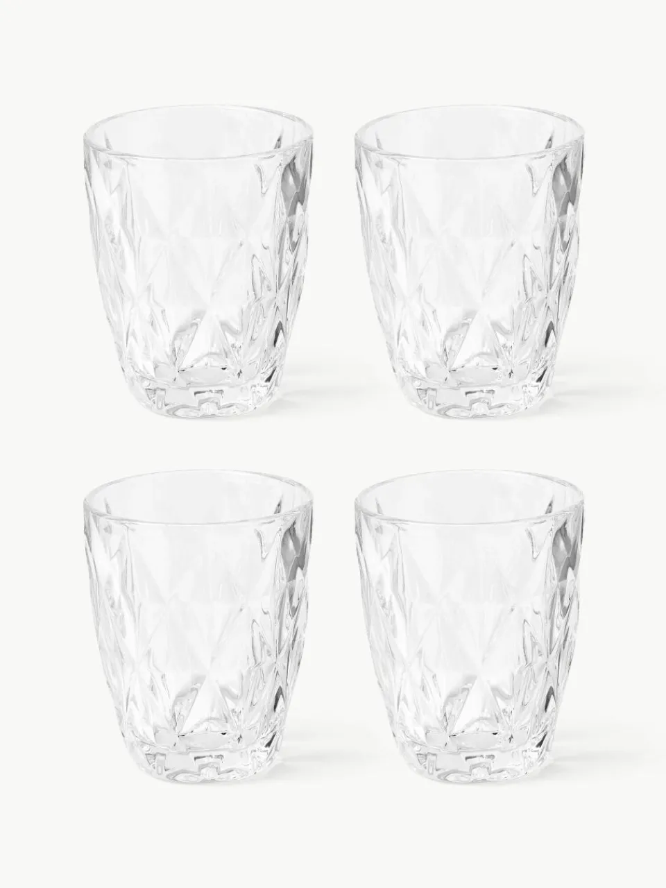 Waterglazen Colorado met structuurpatroon, 4 stuks^Westwing Collection Outlet