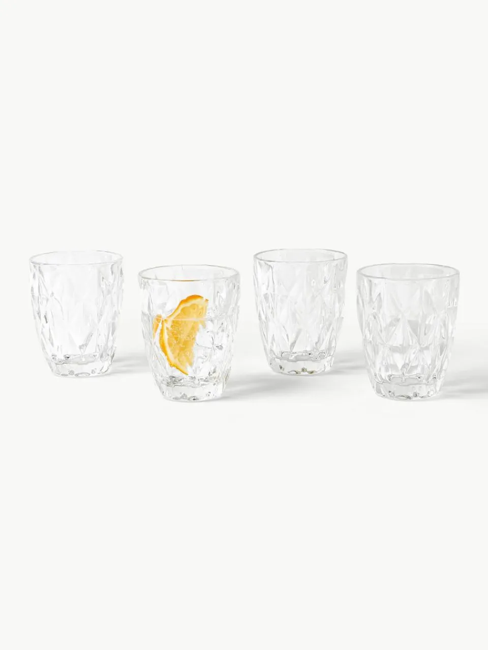 Waterglazen Colorado met structuurpatroon, 4 stuks^Westwing Collection Outlet