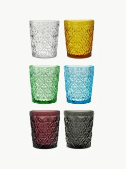 Waterglazen Marrakech met structuurpatroon, set van 6^Villa D'Este Home Tivoli Outlet