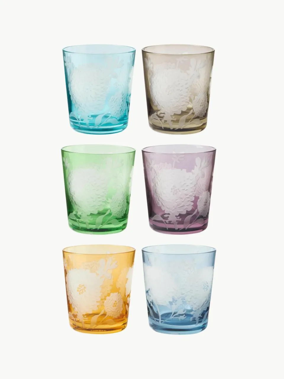 Waterglazen Peony, set van 6^Pols Potten Fashion