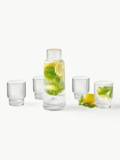 Waterkaraf Minna met groefreliëf en goudkleurige rand, 1.1 L^Westwing Collection Discount