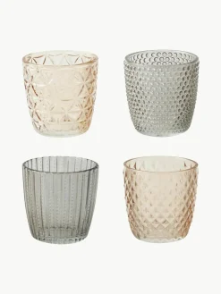 Waxinelichthouder Marilu van glas, set van 4^Westwing Fashion