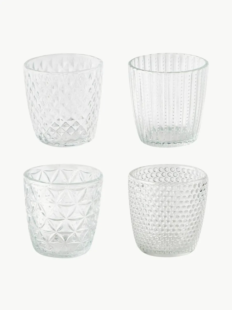 Waxinelichthouder Marilu van glas, set van 4^Westwing Best