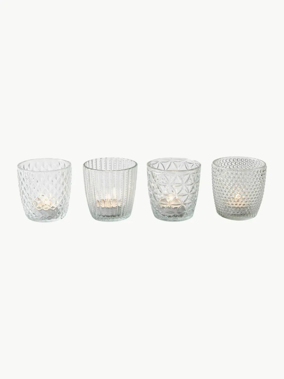 Waxinelichthouder Marilu van glas, set van 4^Westwing Best