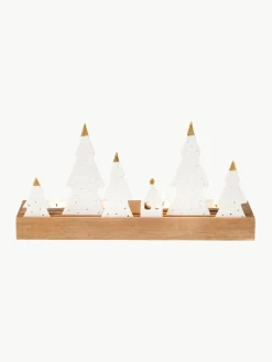 Waxinelichthouder Trees van porselein/acaciahout^Westwing Discount