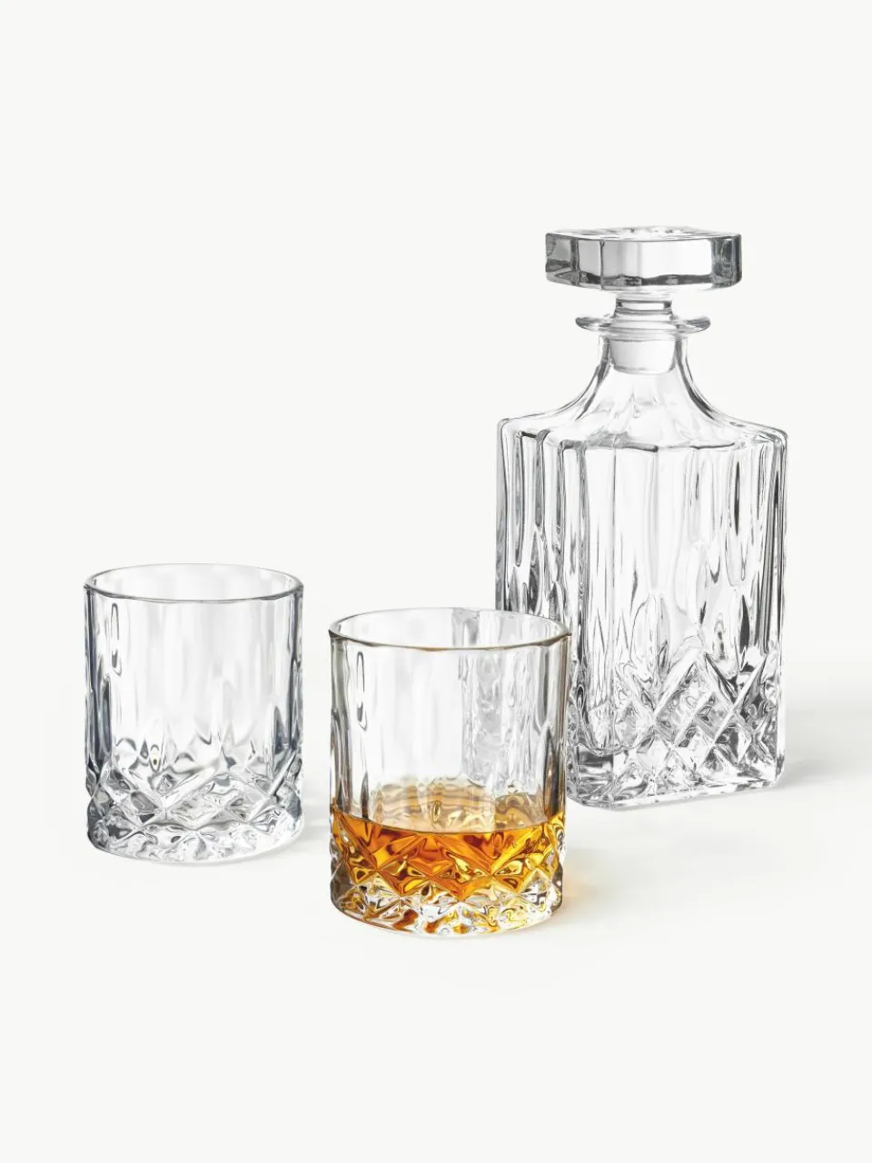 Whiskyset George met kristalreliëf, 3-delig^Westwing Collection Hot
