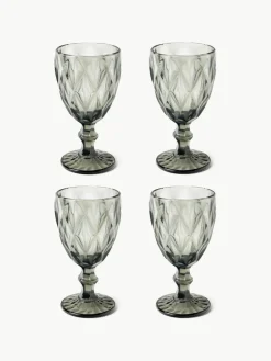 Wijnglazen Colorado met structuurpatroon, 4 stuks^Westwing Collection New