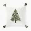 Winter geborduurde kussenhoes Imala met kwastjes^Westwing Collection New