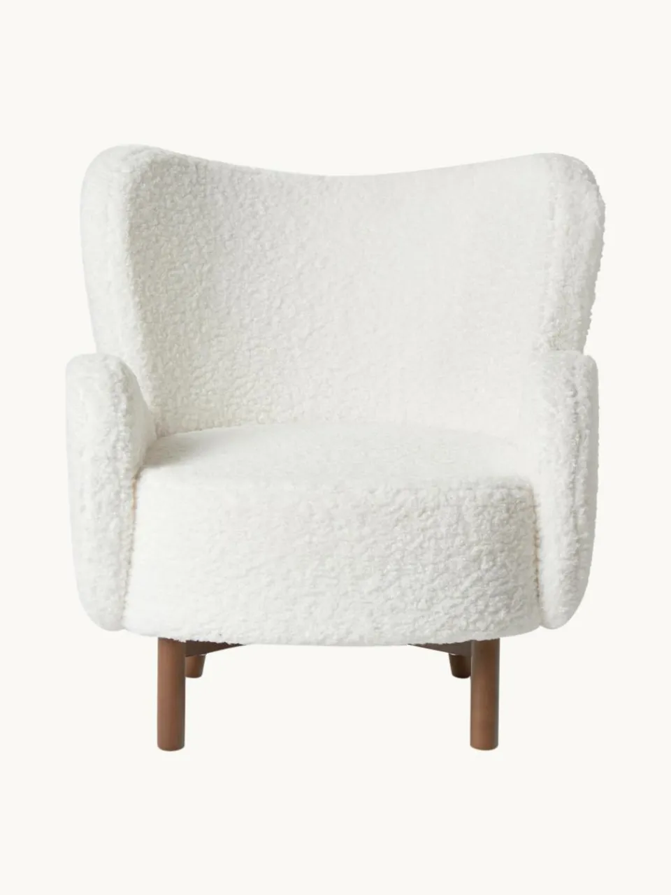 Witte teddy fauteuil Kalia^Westwing Collection Fashion