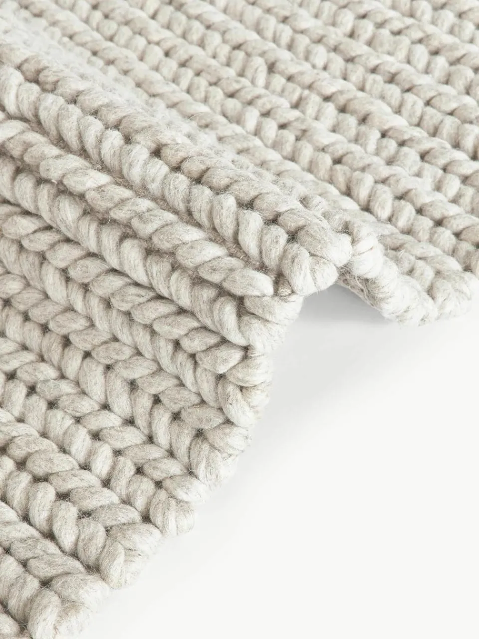 Wollen vloerkleed Bruna met gevlochten structuur^Westwing Collection Fashion