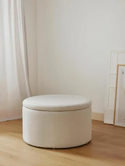 XL beklede poef Alida met opbergruimte^Westwing Collection Fashion