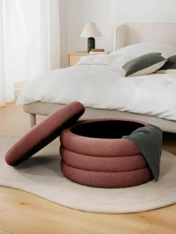 XL bouclé poef Alto met opbergruimte^Westwing Collection Hot
