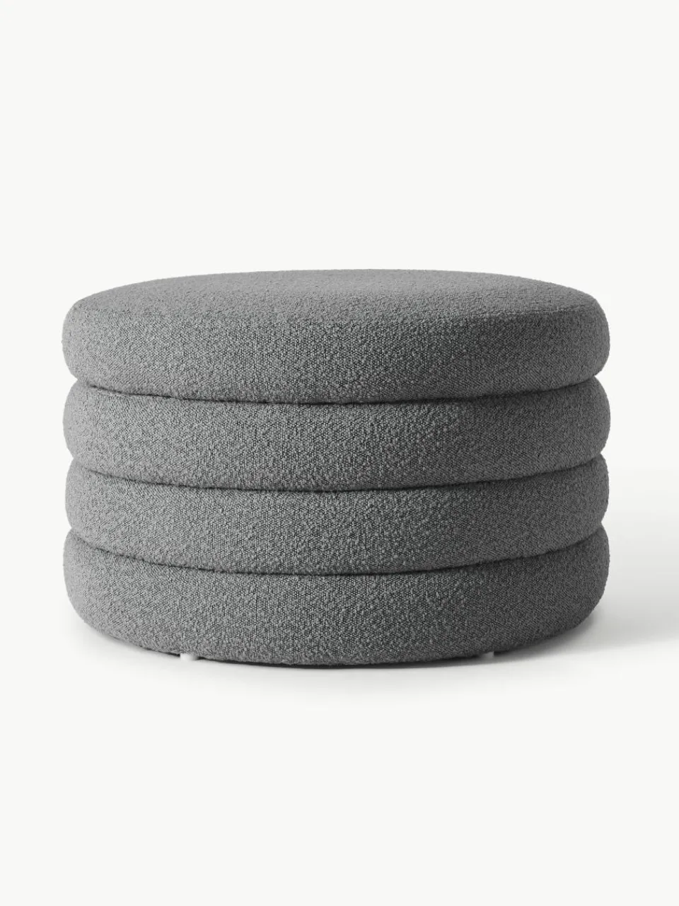 XL bouclé poef Alto met opbergruimte^Westwing Collection Best